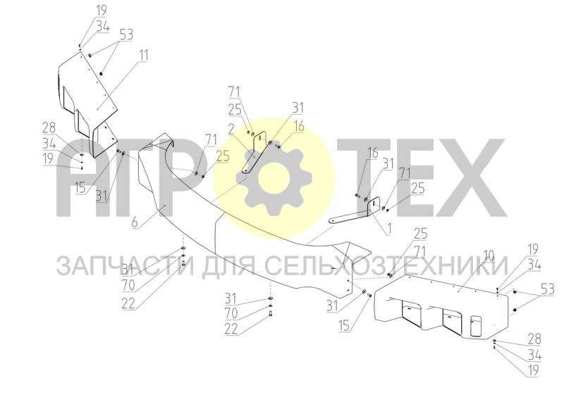 Установка бампера (2650.07.00.300) (№53 на схеме)